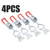 4pcsset spring loaded toggle latch catches case box adjustable latch catches hasp lock durable galvanized iron silver