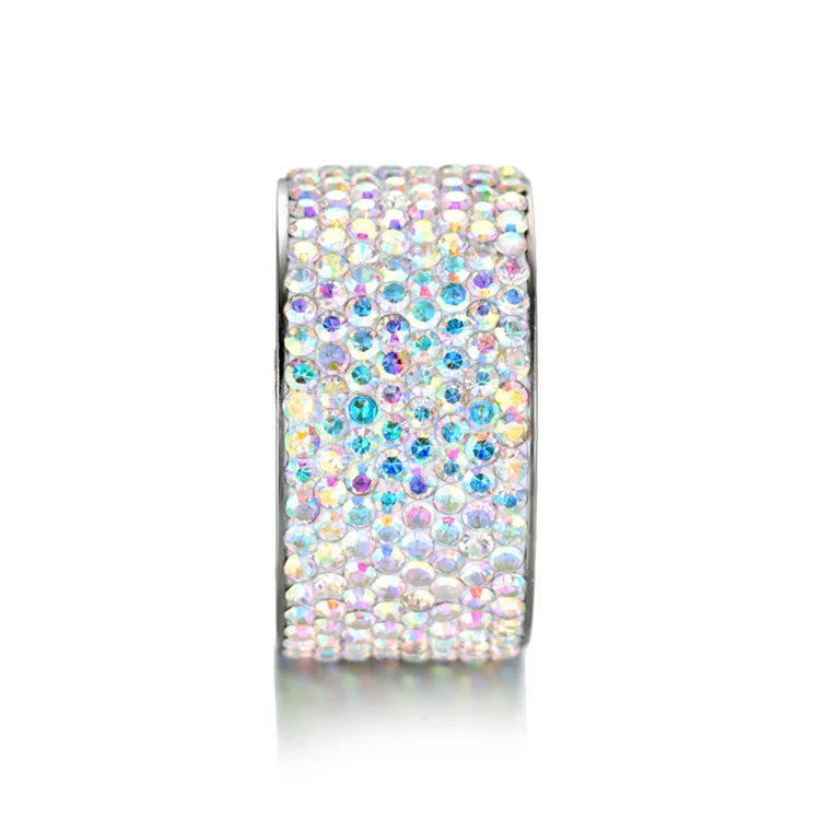 Stainless Steel Ring Cross-border New Products Micro-inlaid AB Color Czech Crystal Titanium | Украшения и аксессуары