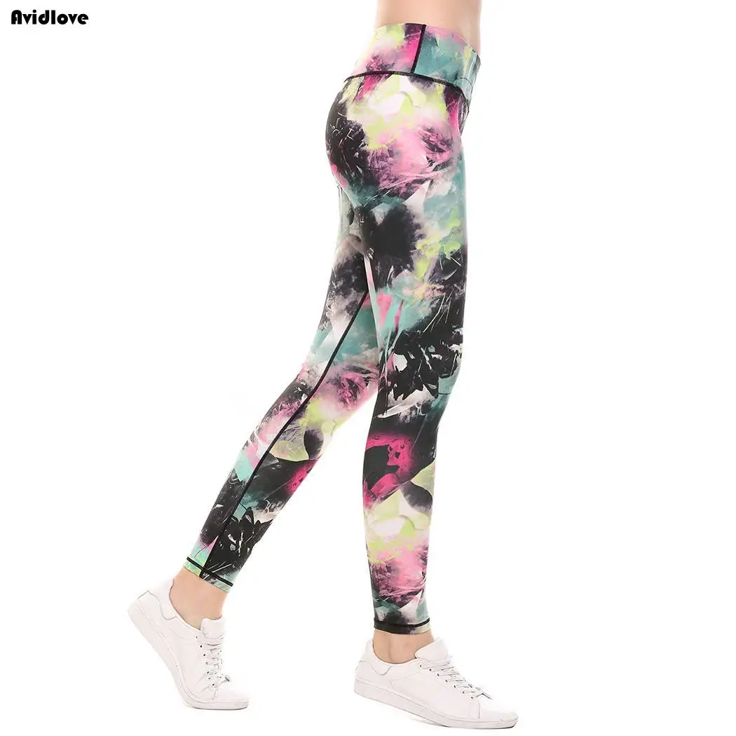 Новый Йога Леггинсы талии спорт Фитнес Running эластичные тонкие печать бег Для