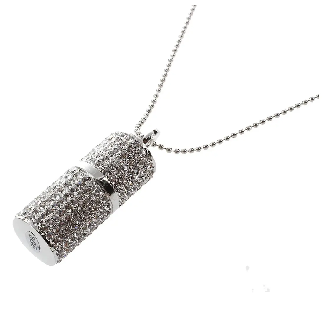 Memory card with rhinestone and chain 8GB silver | Компьютеры и офис
