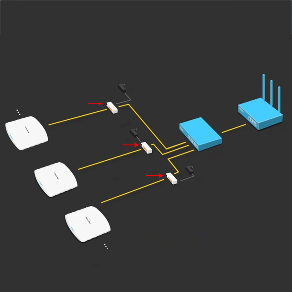 2 шт. 10 м/100Mbp Пассивный POE мощность по Ethernet RJ 45 инжектор сплиттер настенное
