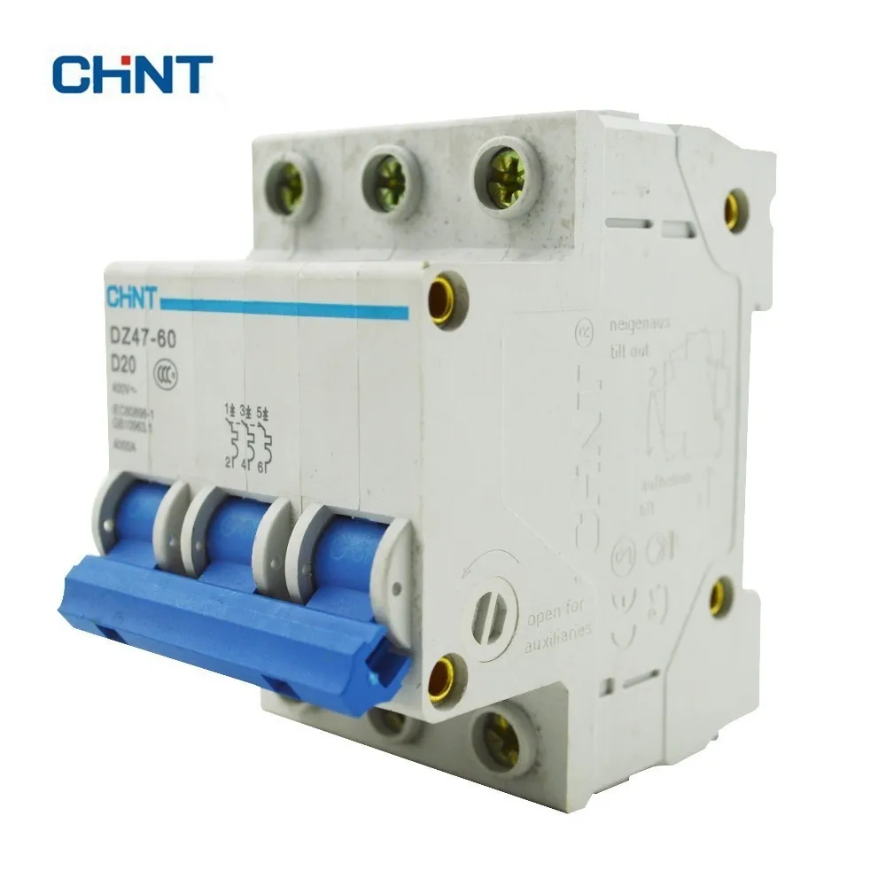 CHINT Mini автоматический выключатель DZ47 60 3P D20 A безопасное и эффективное устройство