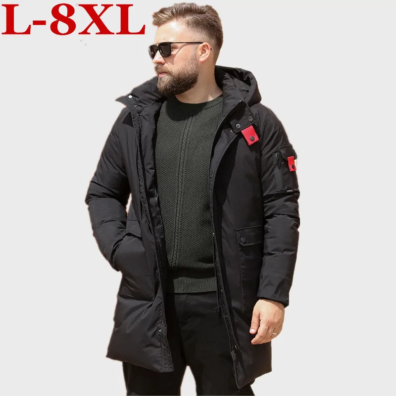 Зимние куртки для мужчин большие размеры 10XL 9XL 8XL XL Длинные ветрозащитные с