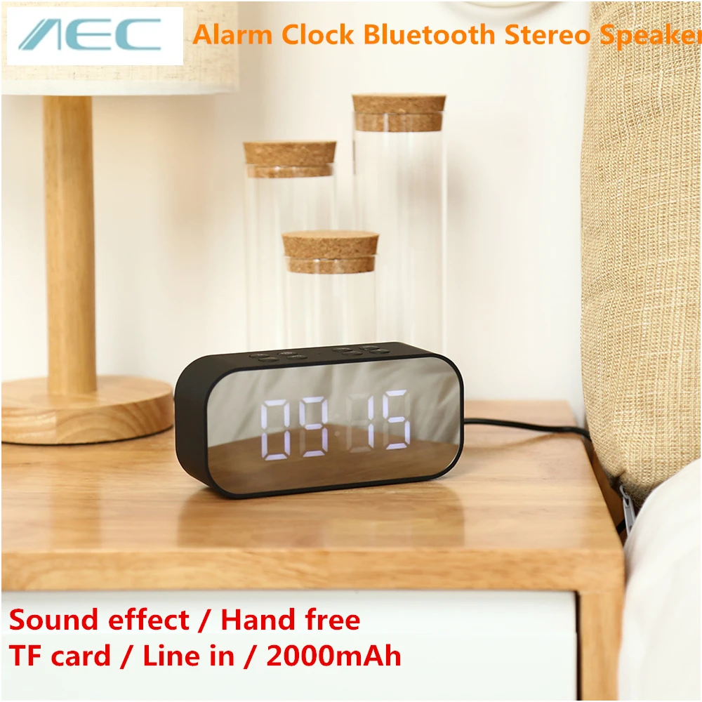 Новый AEC BT501 Мини цифровой будильник беспроводной Bluetooth стерео динамик Колонка