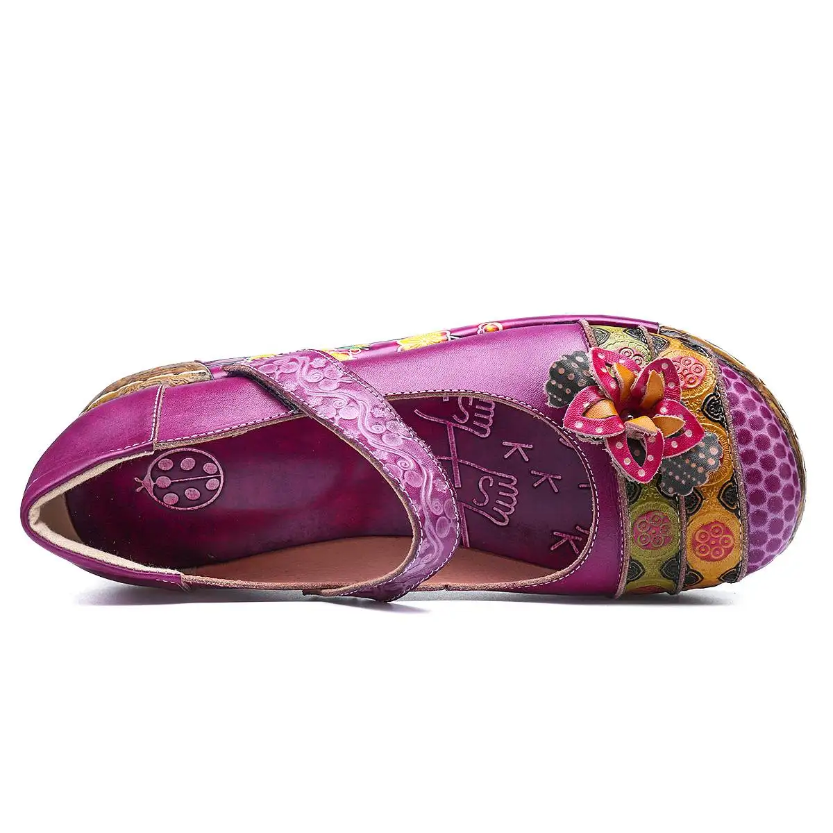 Socofy/Женская обувь на плоской подошве в ретро-стиле из натуральной кожи Женская