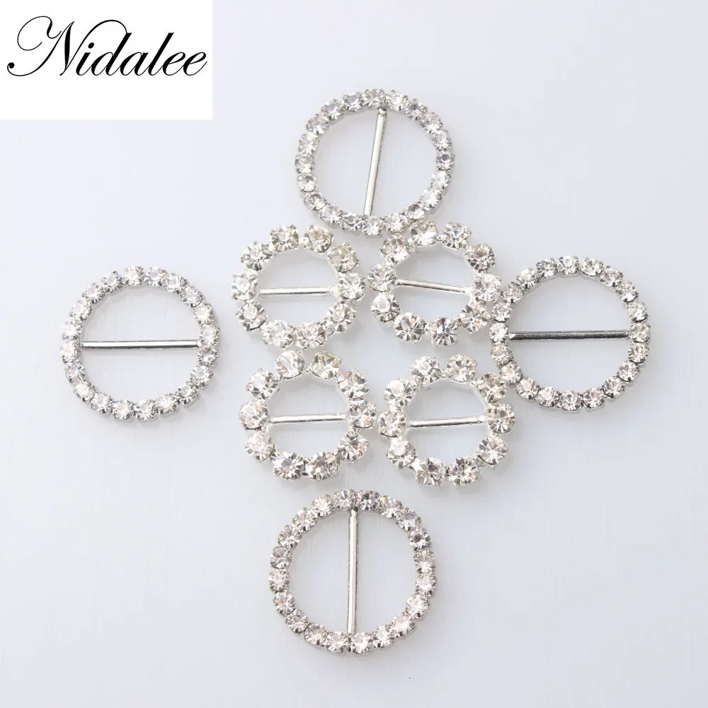 

Nidalee DIY Rhinestone Diamante Ribbon Slider Buckle Hook Accessories Swimsuit Bikini Set Embellishments Belt Metal Button 10pcs