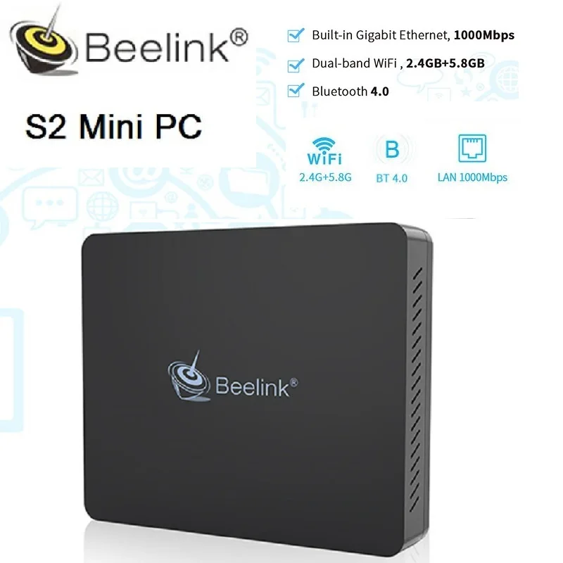 Beelink S2 Мини PC 4Гб DDR4 Оперативная память 128GM Встроенная Intel Gemini Lake N4100 с микрофоном
