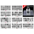 Kimcci 10 шт. рождественские фотообои + 1 набор штампов для маникюра, Набор для творчества, шаблоны для ногтей, трафареты, инструмент для красоты и полировки