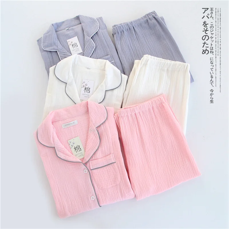 Пижама для грудного вскармливания из 100% хлопка с длинными рукавами однотонная