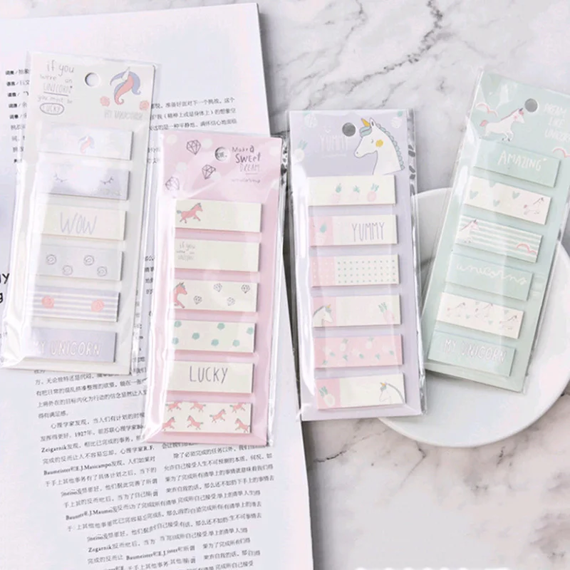 Милые липкие блокноты для заметок Kawaii Единорог фрукты записей детей Подарки