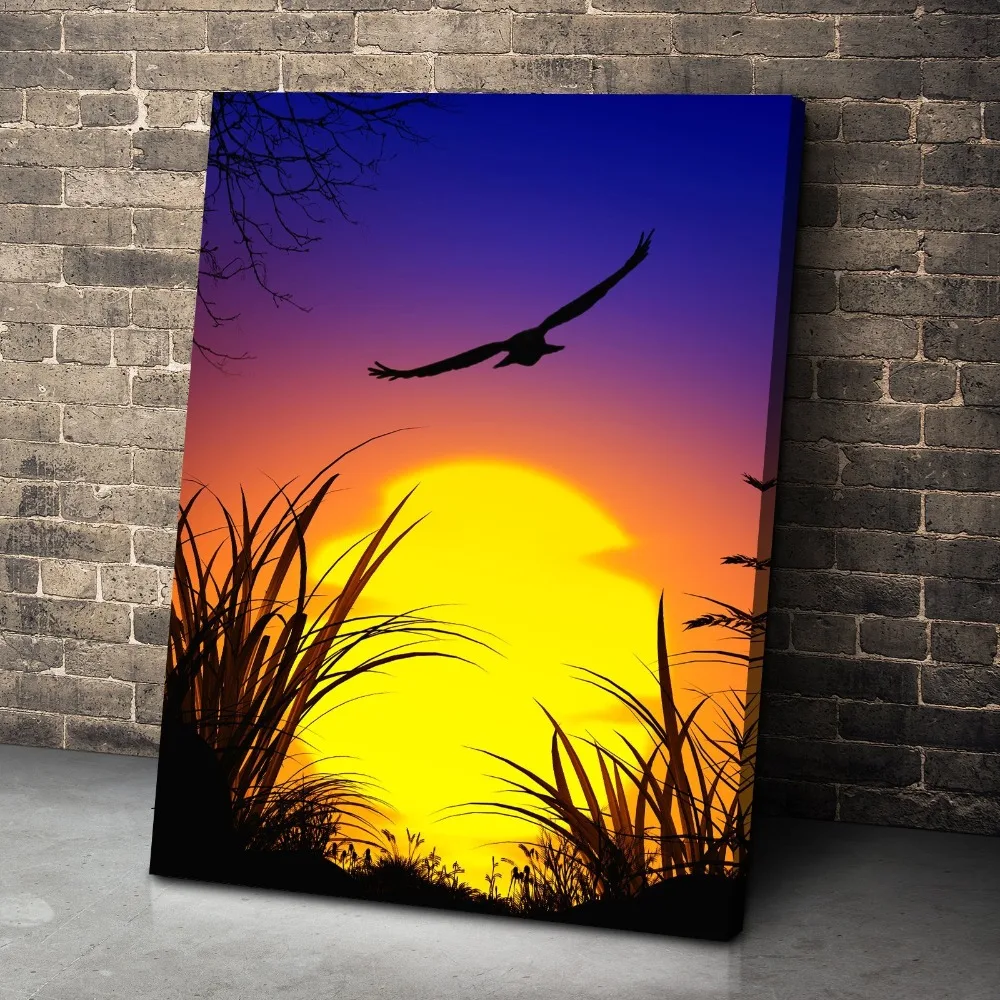Nordic Print Poster Dusk Sunset Departure Eagle Cuadros Decoracion Paintings on Canvas Wall Art for Home Decorations DecorN | Дом и сад