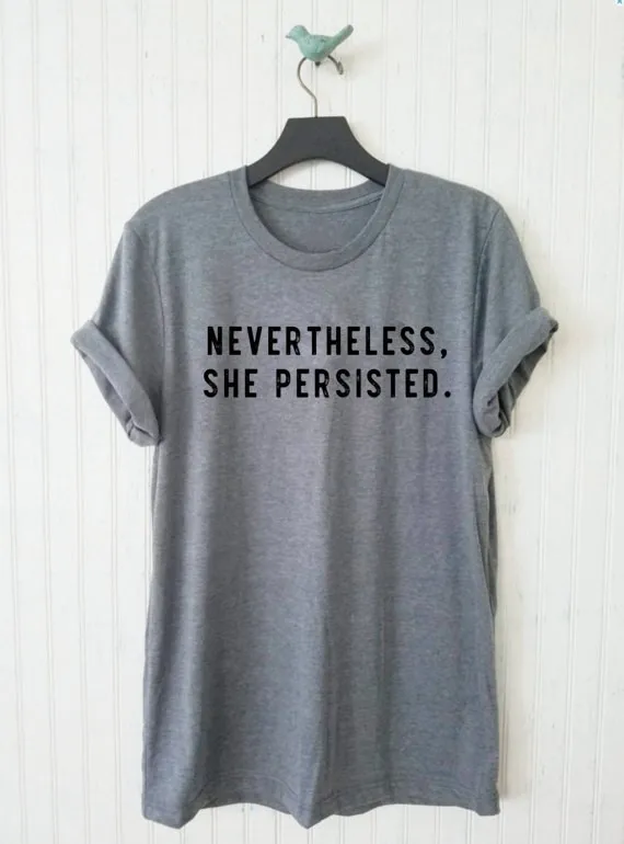 Тем не менее футболка унисекс для мужчин и женщин Elizabeth Warren рубашка политики Tshirt