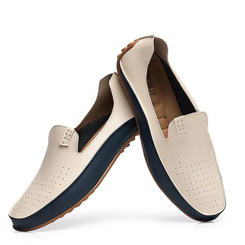 UPUPER Spring Autumn Fashion Leather Loafers Men's Casual Shoes Non-slip Wear-resistant Driving For Men Soft Bottom | Обувь