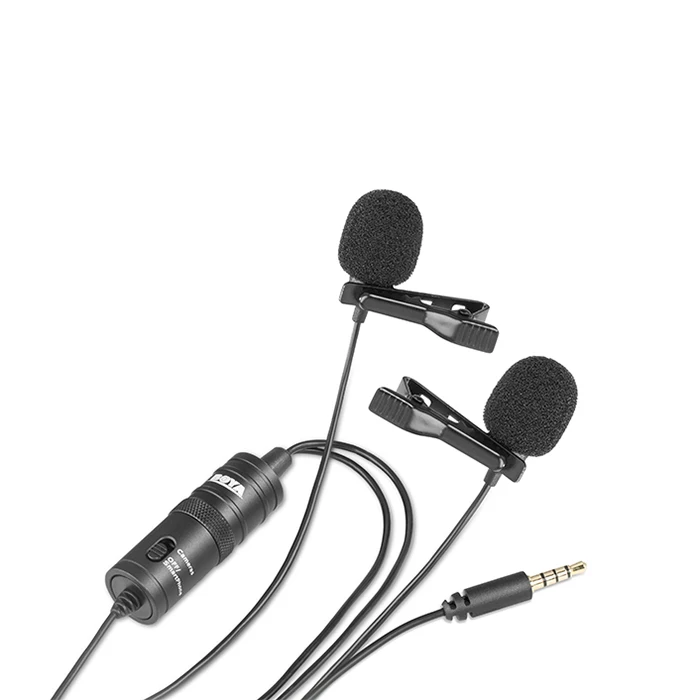 BOYA BY-M1DM двойной всенаправленный Lavalier микрофон клип на лацкане для смартфонов