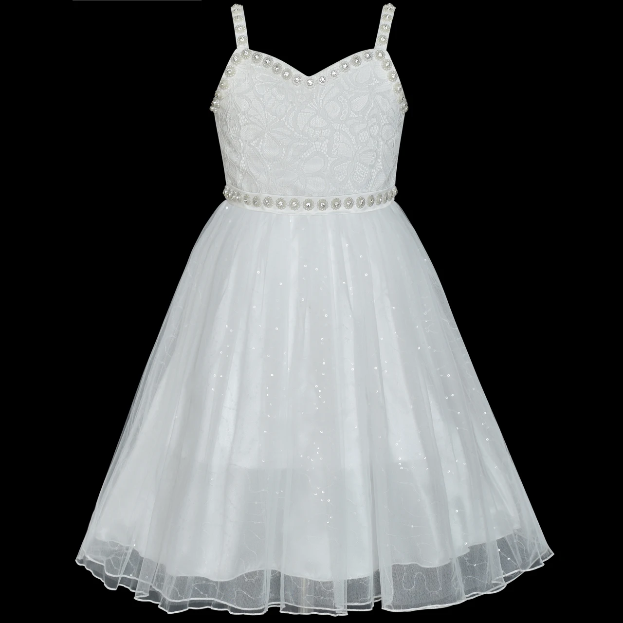 Sunny Fashion платья для девочек новогодние костюмы Цветок Девушка Платье От белого