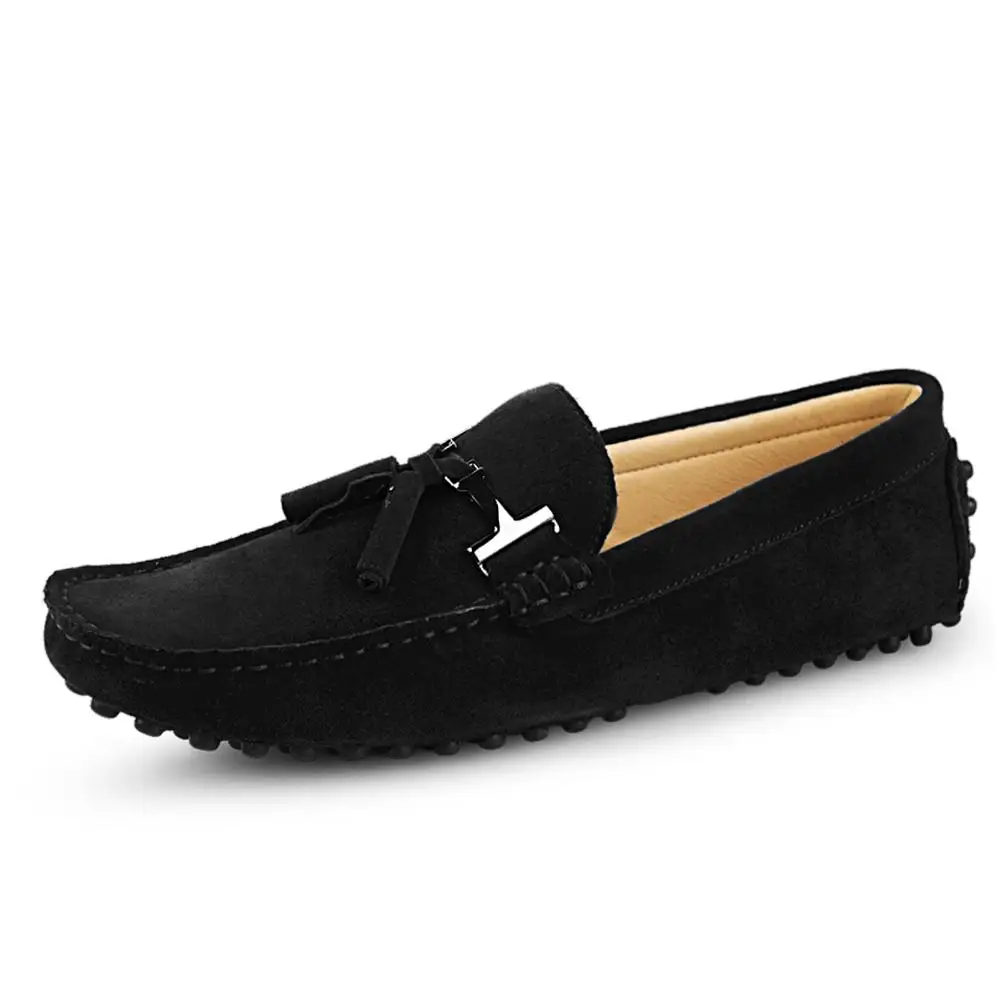 Mens Casual Shoe Loafers Genuine Leather Shoes Men Big Size 46 Driving Boat Slip-on Suede Dress 2019 New | Обувь