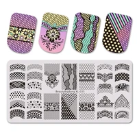 beautybigbang 612cm nail stamping plate lace theme flower yarn rectangle manicure template nail art stencil sliders stamp plate