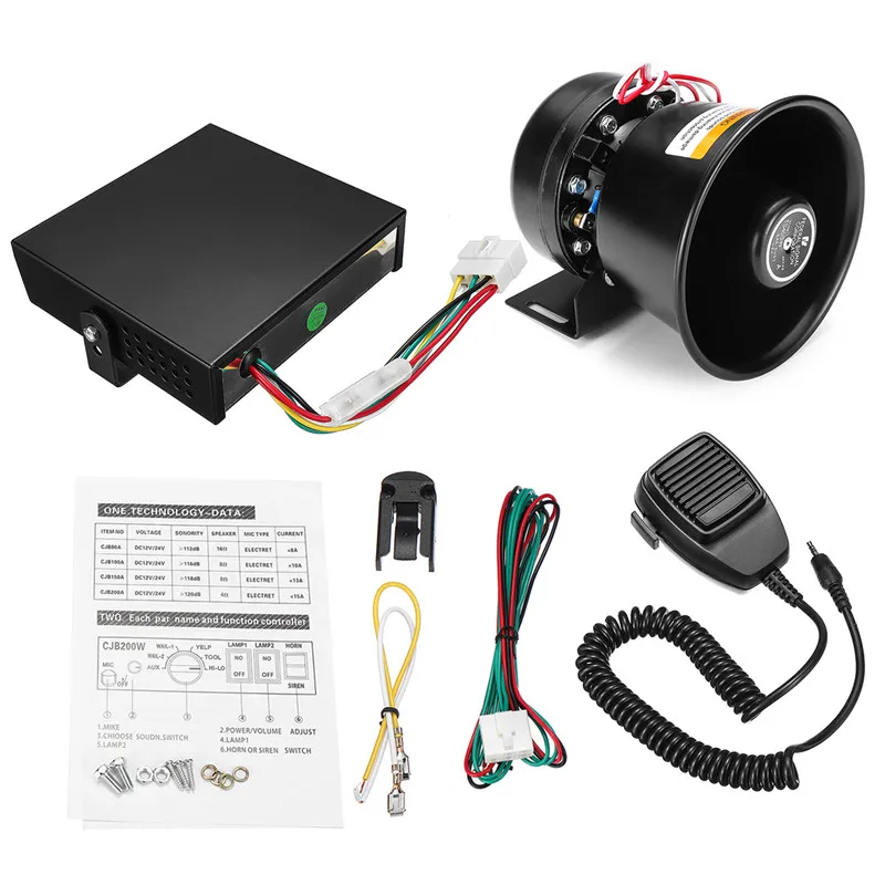 12V 400W 150dB 9 тонов звуковой сигнал громкий автомобильный политики Сирена + Mic PA