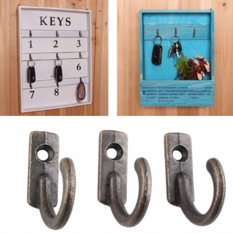 10 шт. антикварный латунный настенный держатель ключа крепится на крючок для