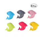 6 шт. Силиконовый красный маркер на стакан для вина креативная наклейка в виде акулы присоска маркировка стекло идентификация идеально подходит для вечеринок