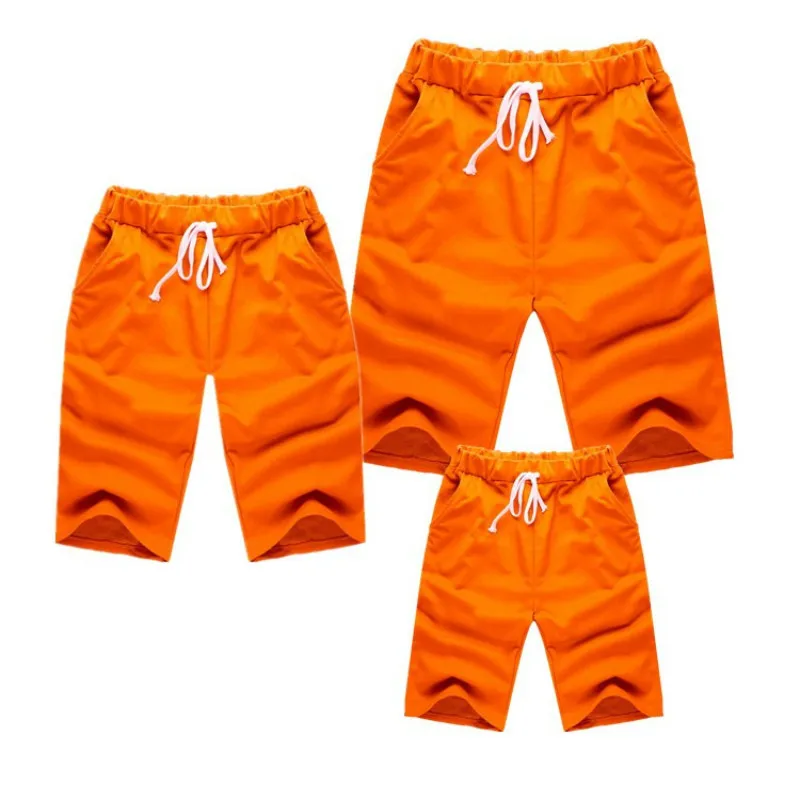 Семейные одинаковые шорты мужские брюки до колена хлопковые пляжные штанишки