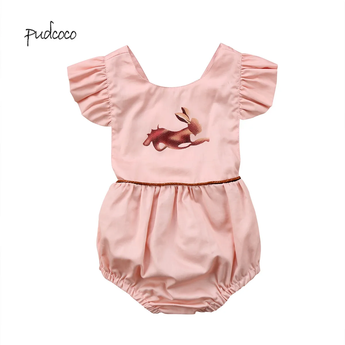Pudcoco/Новинка брендовая одежда с кроликом для новорожденных маленьких девочек