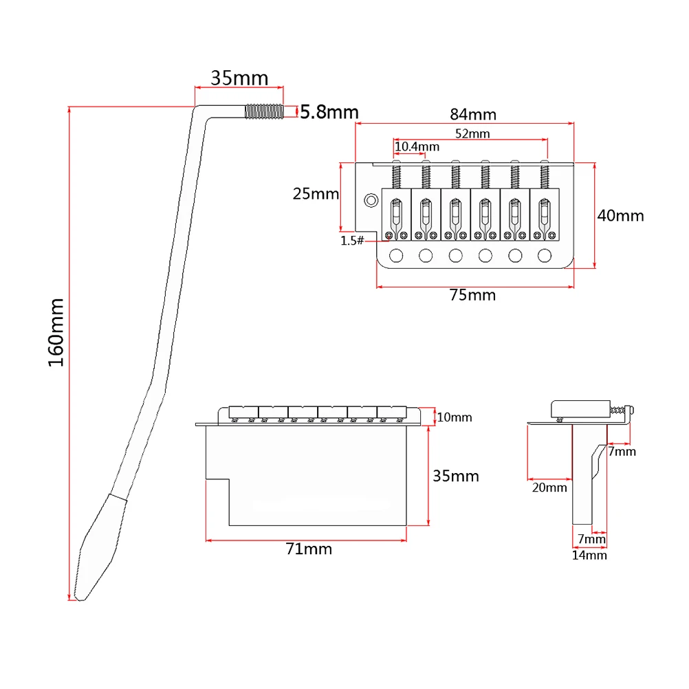

1 Set 6 String Flat Saddle Single Tremolo Bridge System For FD SQ ST Electric Guitar Parts Replacement 2 Colors Opinion