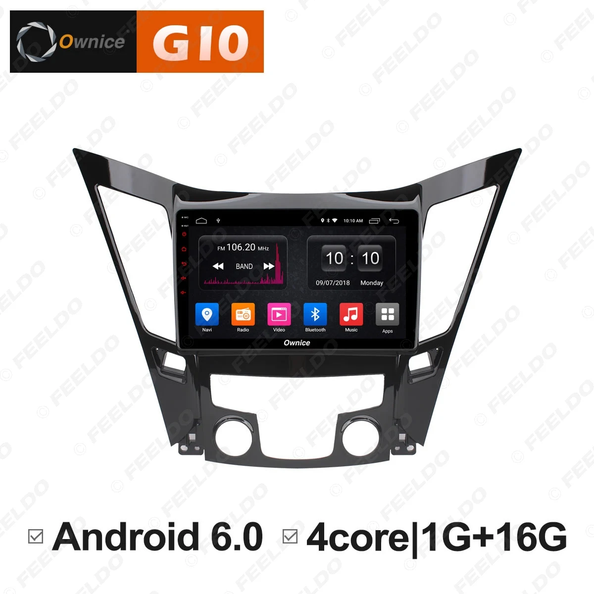 FEELDO 9 &quotAndroid 6 0 4 ядерный/DDR3 1G/16G/поддержка 4G ключ автомобильный медиаплеер с GPS/FM/AM