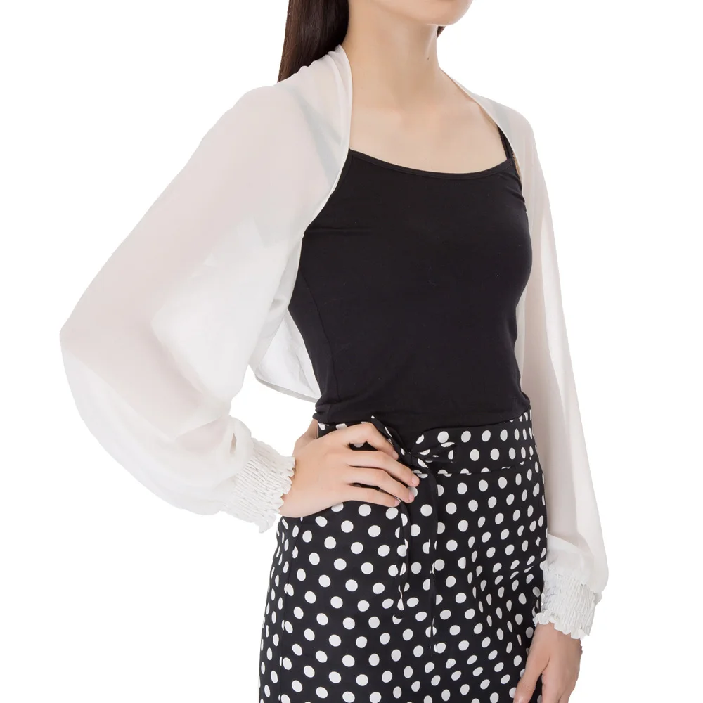 KK женский Болеро с длинными рукавами кардиган блузка Топ прозрачный открытый