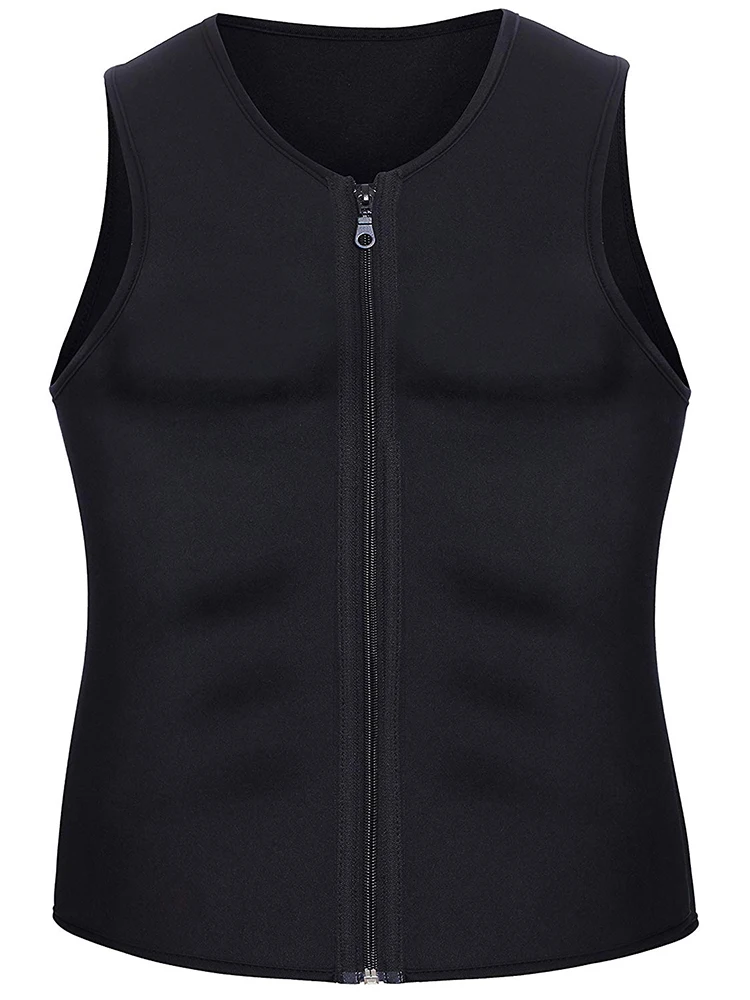 Новый мужской неопреновый жилет для похудения на молнии спереди топ майка