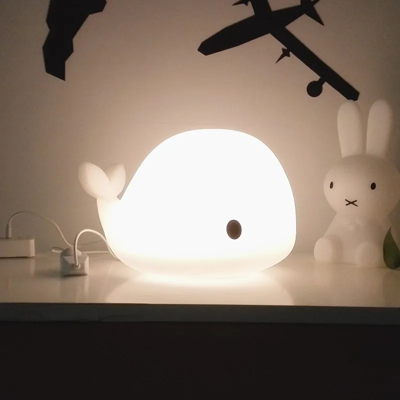 Big Cartoon Whale Led Night Light For Children Kids Baby Christmas Birthday Festival Gift Toy Marine Life Decor USB Table Lamp