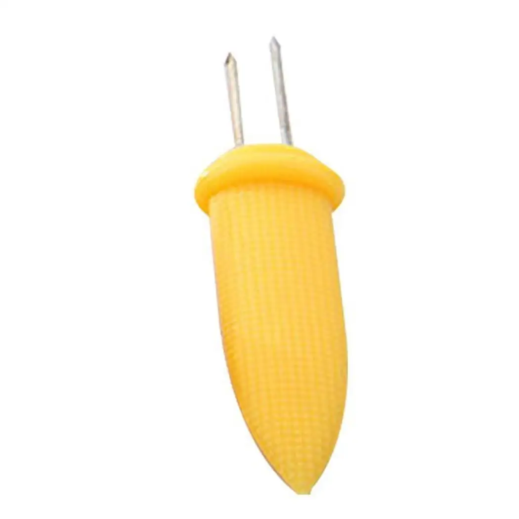 Portable Plastic Handle Corn Fork Barbecues Picnics Cooking Round Tool Anti scald Yellow | Дом и сад