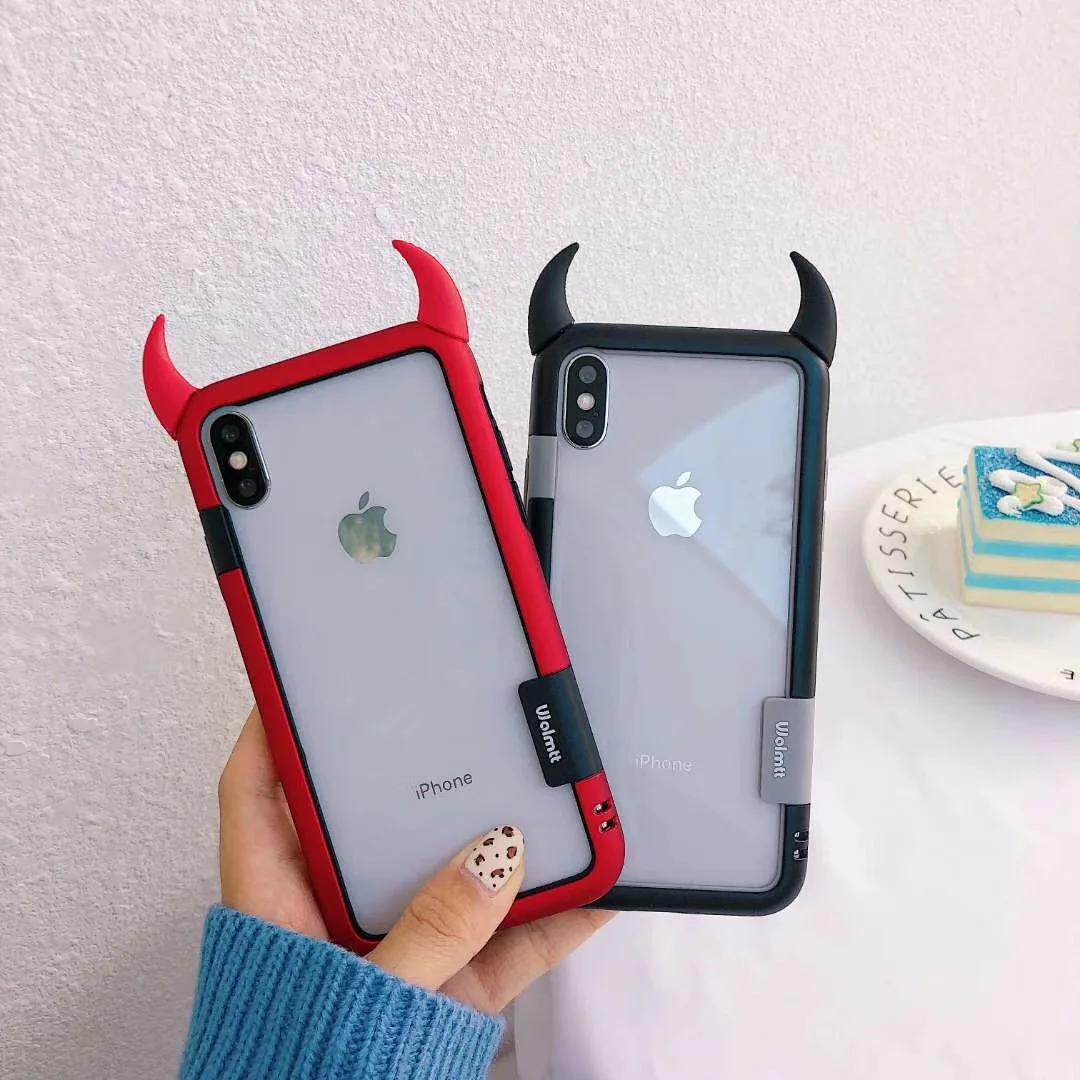 Новый Модный чехол для телефона с 3D рогом демона Iphone 6 S 7 8 Plus XS XR мультяшная