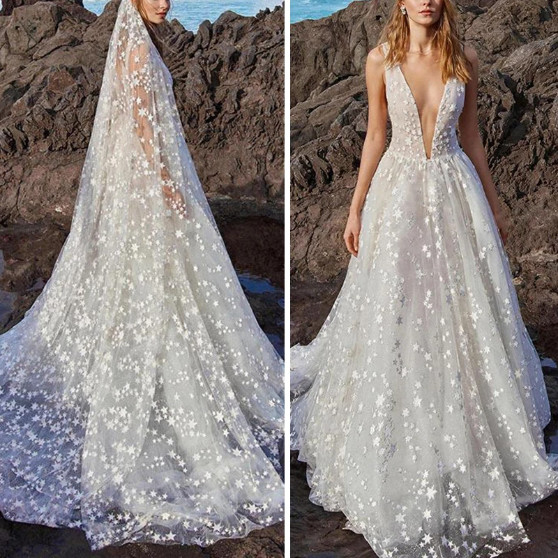 Сексуальное платье с глубоким v-образным вырезом женское без рукавов свадебное