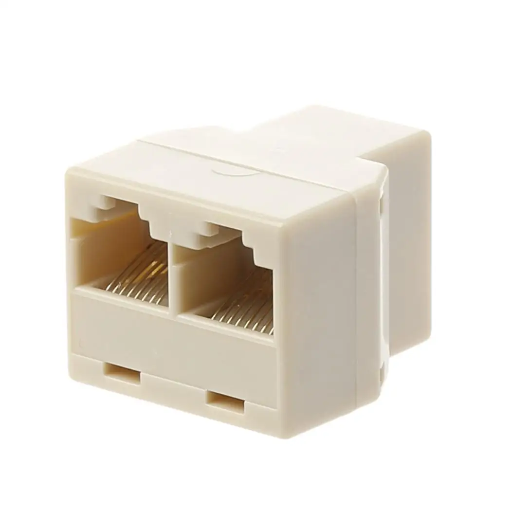 RJ45 3 Way интернет кабель сплиттер удлинитель для головок штепсельная вилка белый