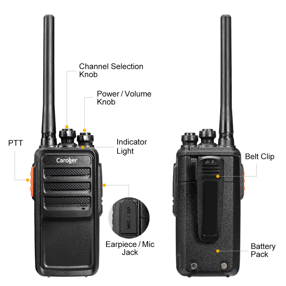 4 шт. Floureon A5 перезаряжаемая 16-канальная рация PMR 446MHZ без лицензии двухсторонний