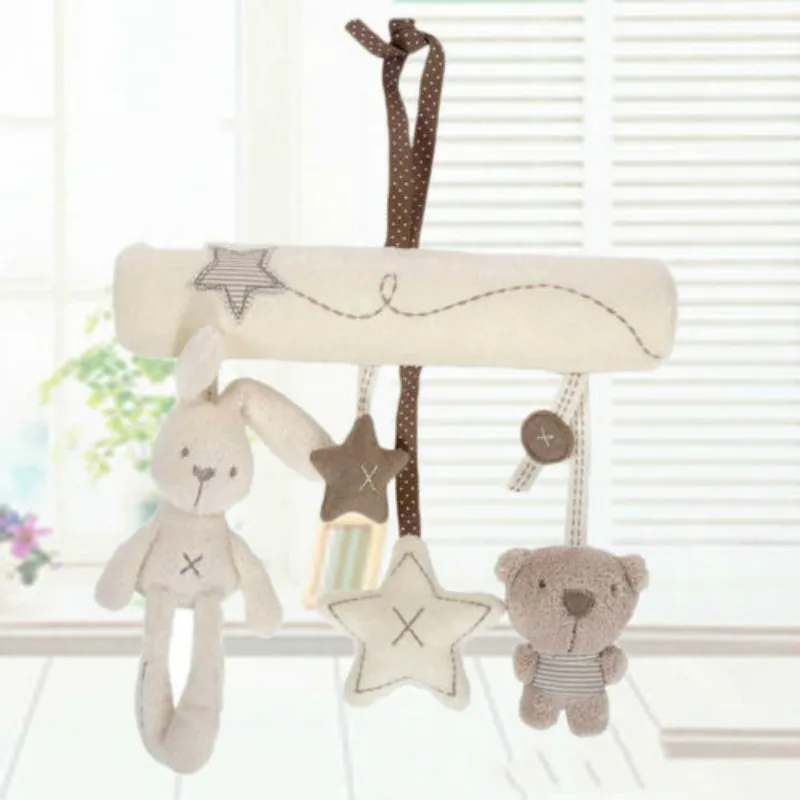 

Cradle Bed Toy Hanging Rattle Baby Infant Plush Soft Toy Rabbit Musical Mobile Products Cloth Cute