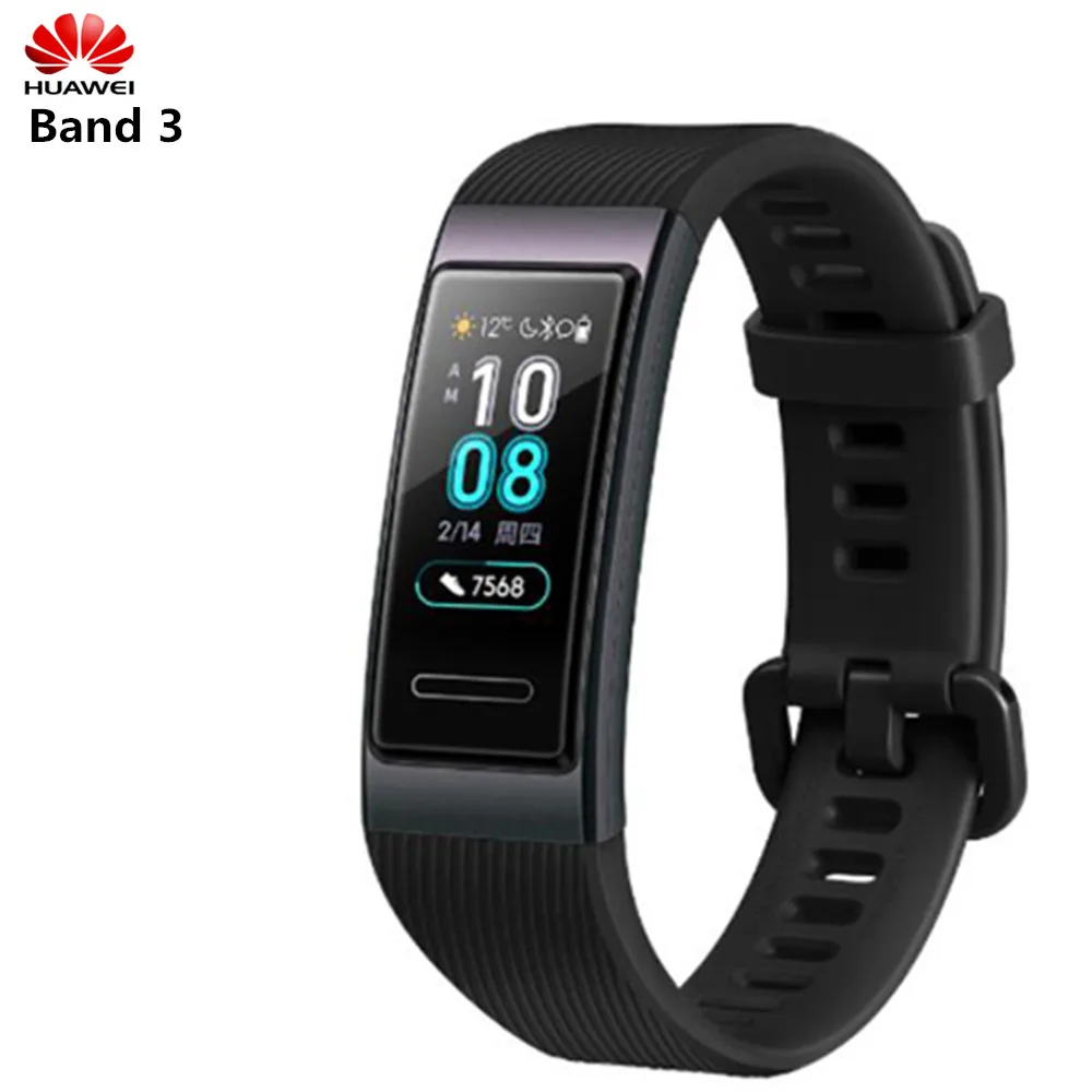 HUAWEI Band 3 влагостойкие умные часы с ремешком 5ATM сердечного ритма мониторы шагомер