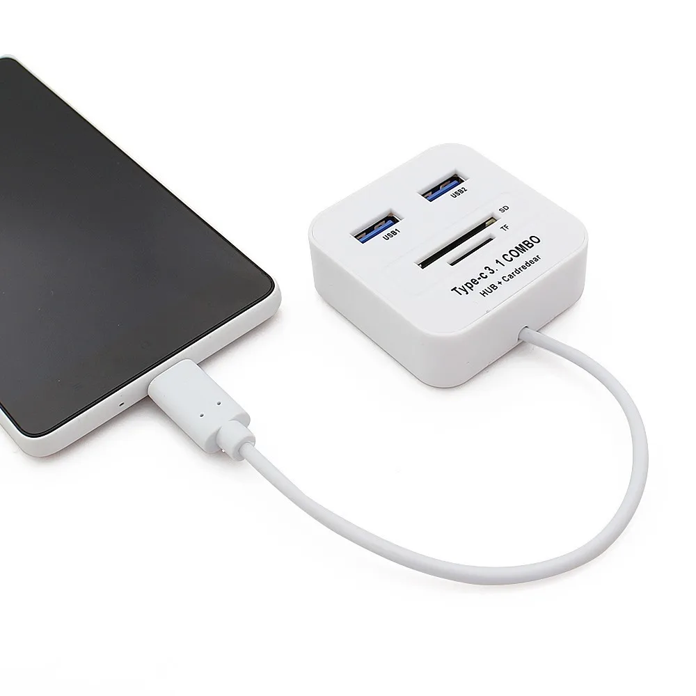 Тип C концентратор USB 3 1 комбо Высокоскоростной Мульти 0 разветвитель 4 порта с TF/SD