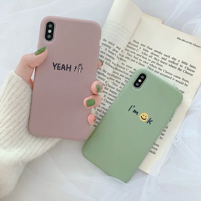 Милый розовый простой чехол для iPhone 7 Puls 6 6S 8 Plus X XS XR Xs Max Ретро мягкий силиконовый |