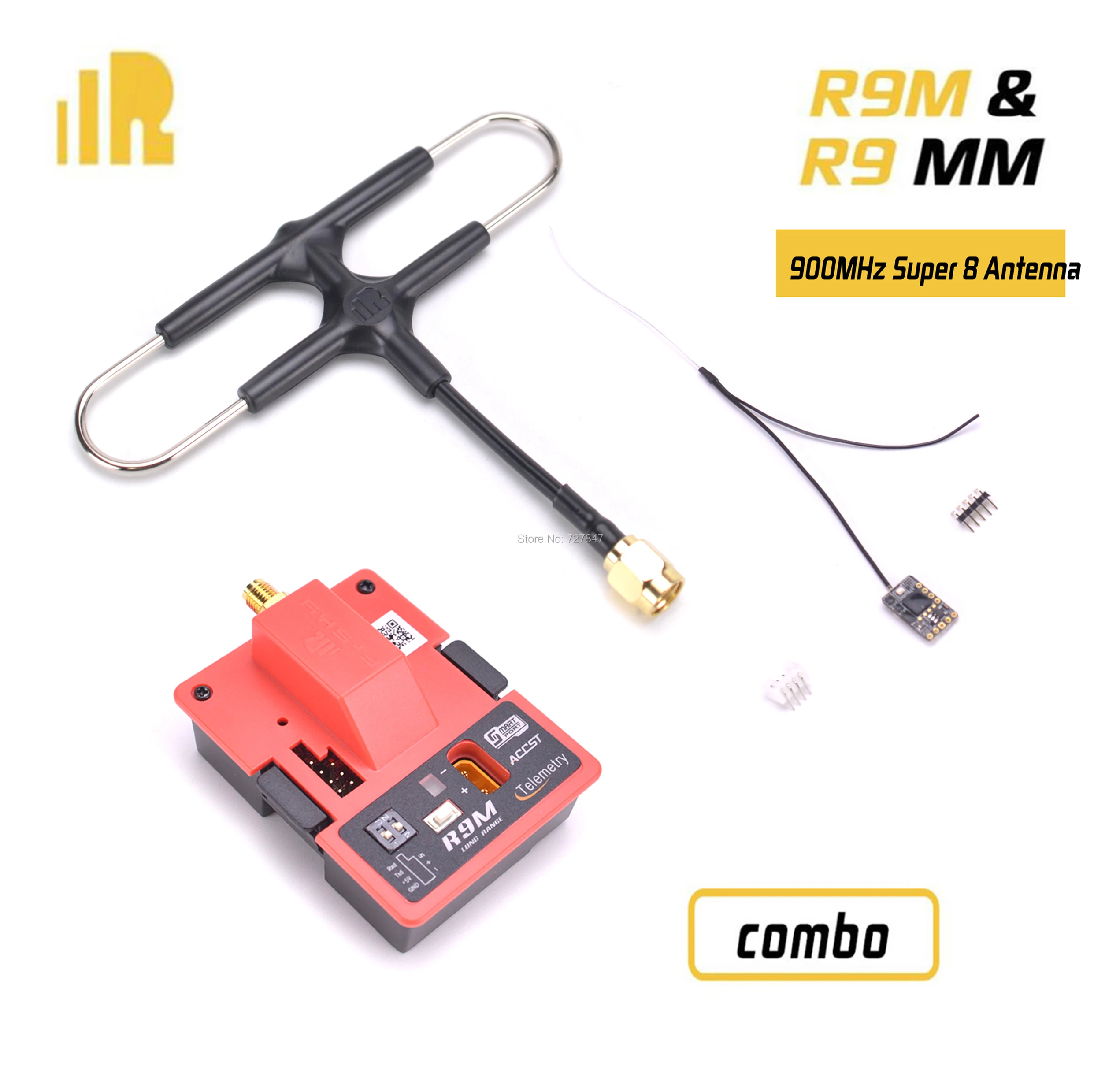 

Frsky R9M Module R9MM/ R9Mini/ R9 Slim+ 900MHz Mini Receiver IPEX4 Super 8 Antenna Long Range Distance 4/19CH Telemetry Receiver