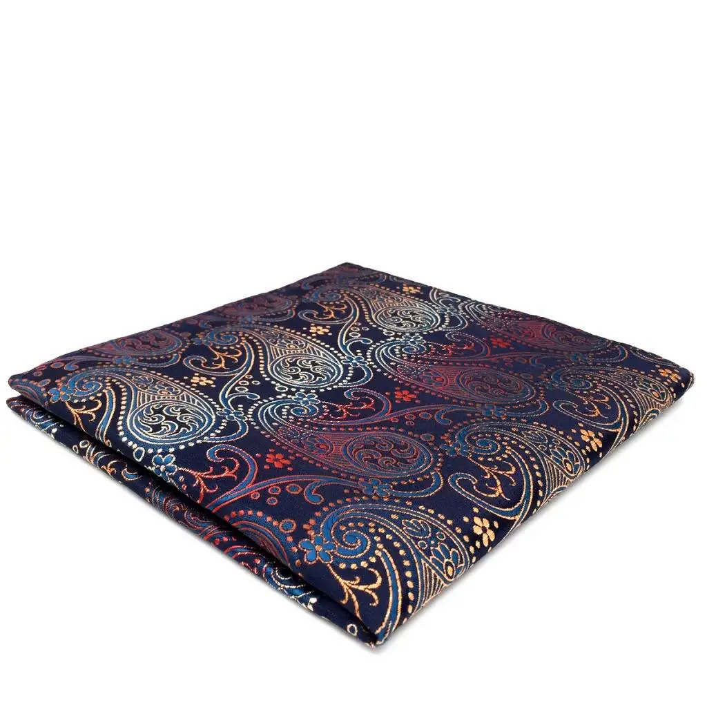 BH26 Brand New Mens Pocket Square Navy Multicolor Paisley Silk Dress Wedding Fashion Hanky 12.6&quot | Аксессуары для одежды