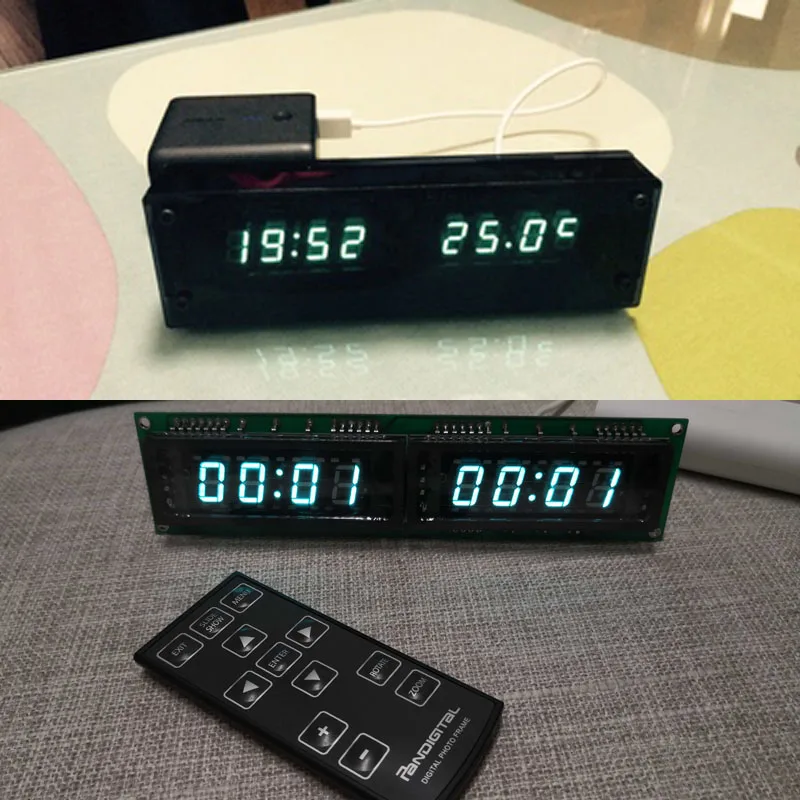 Высокоточный DC 12 В автомобилей VFD часы экран электронный время + Температура Дата