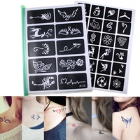 20 sheets446pcs glitter tattoo stencils templates set women small glitter drawing face body paint butterfly tattoo accessories