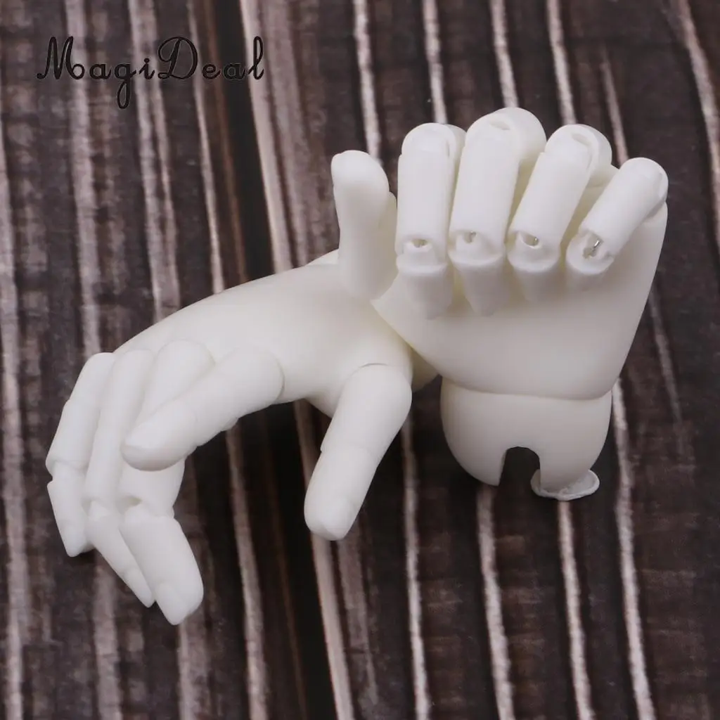 1/4 Смолы гибкие Соединенные руки для BJD куклы DIY делая аксессуары белая кожа |