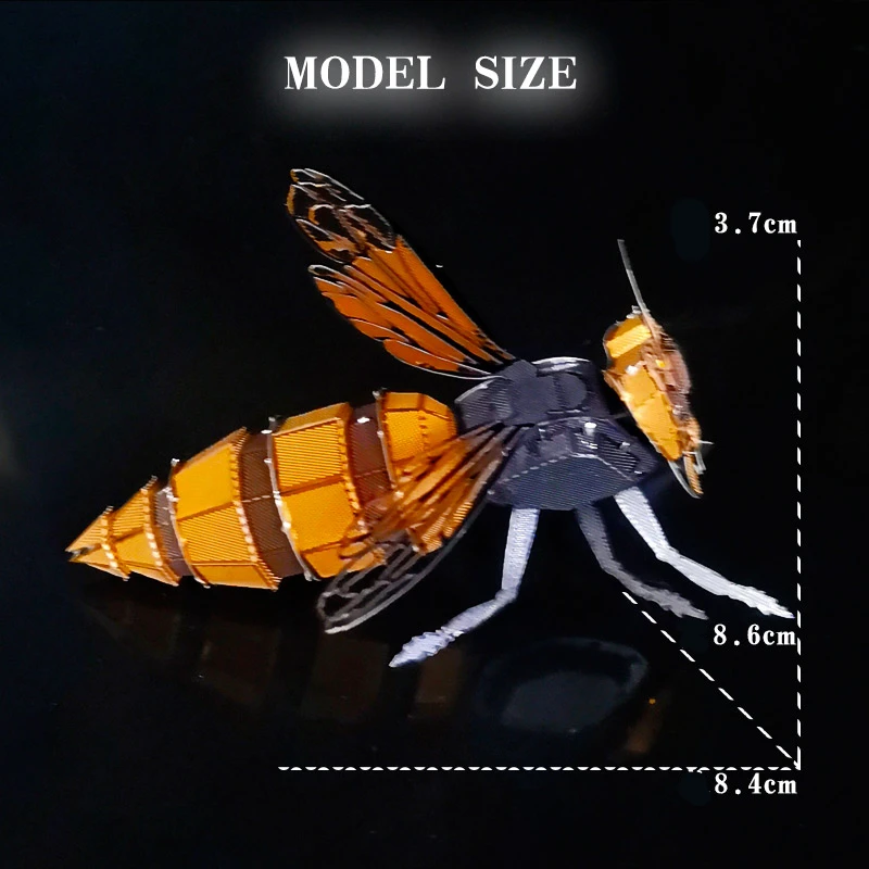 Новый цвет васп 3D металлические головоломки животные пчела Hornet модель Лазерная