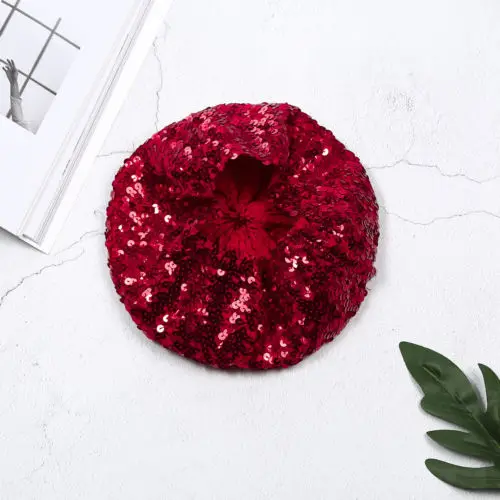 Sequin Fashion Beret Cap French Hat One Size Five Colors Solid Options Stage Costume | Детская одежда и обувь