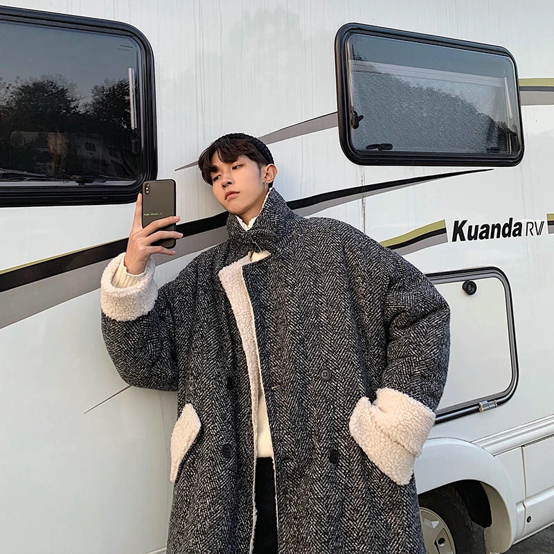 Зимнее Новое хлопковое пальто для мужчин толстое теплое из кашемира Мужская