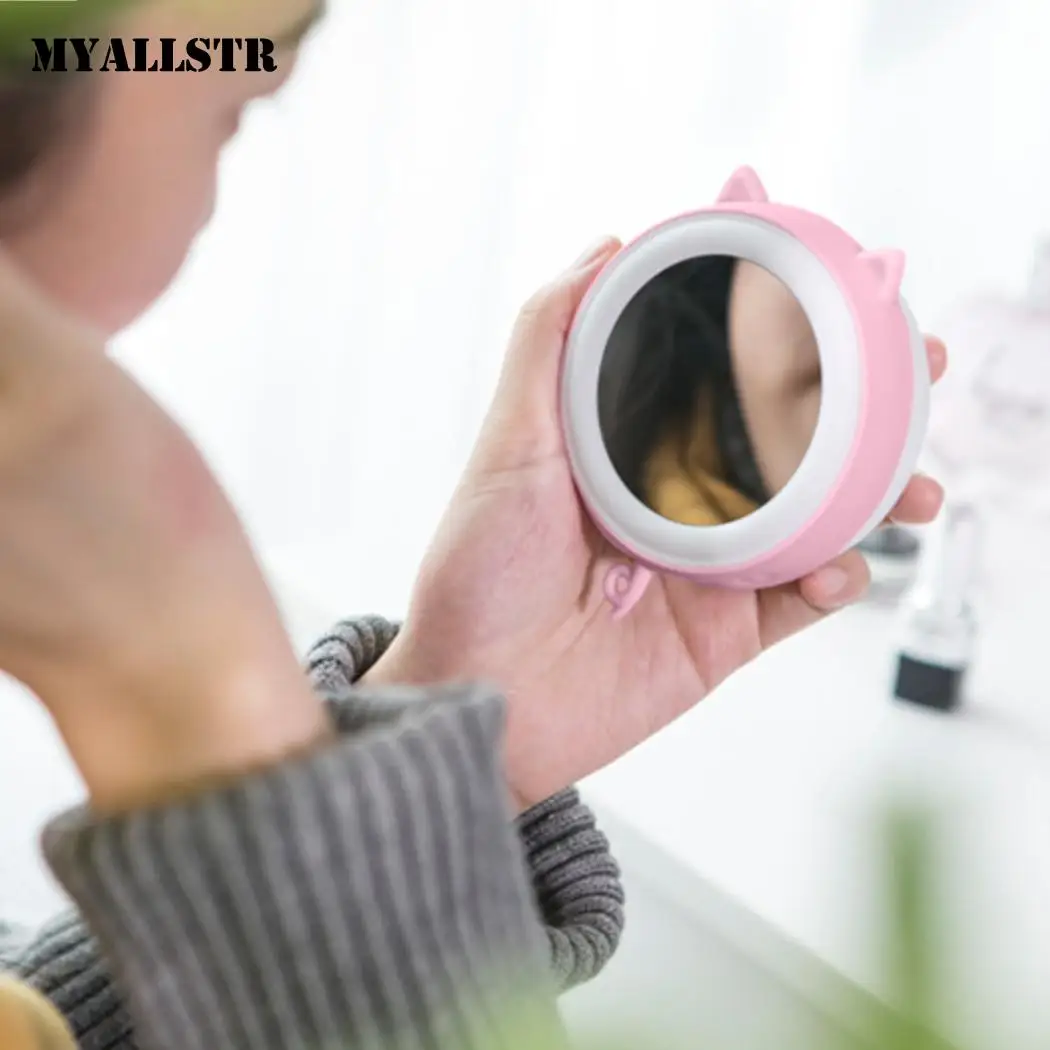 Мини USB портативный мобильный Банк силы макияж зеркало хаки розовый синий зимняя