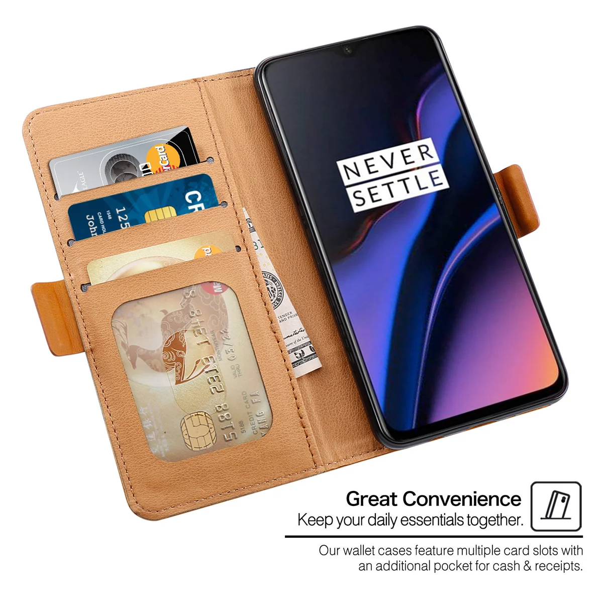Чехол для Oneplus 7 Pro роскошный двойной цветной книжка с магнитной подставкой из